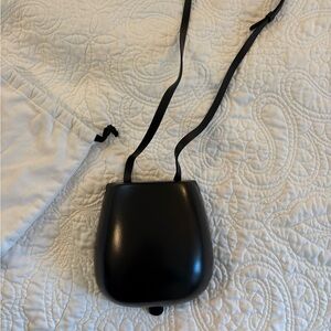 Lemaire Tacco Molded Crossbody Bag Black Leather